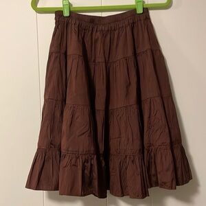 Calypso by Christian’s Gelle Rust 4 Tier Taffeta- Silk Feel Skirt Size XS